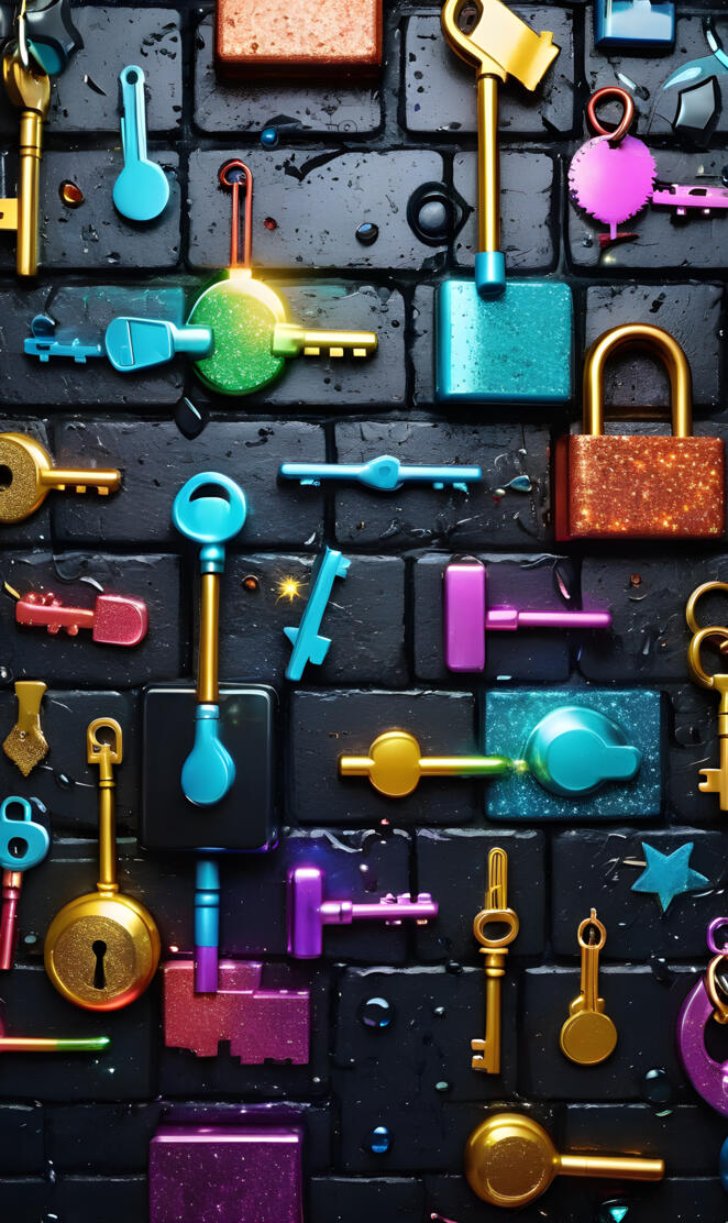 a collection of different colored objects