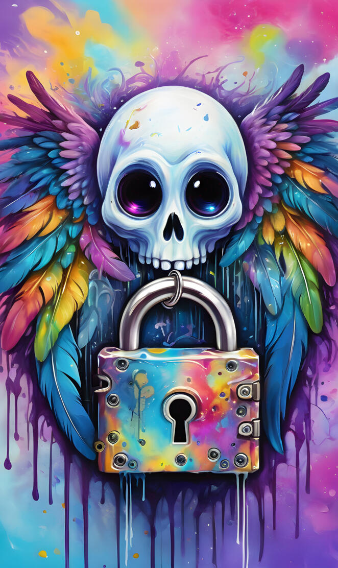 a painting of a skull