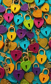 a group of colorful buttons