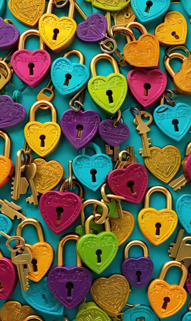 a group of colorful buttons