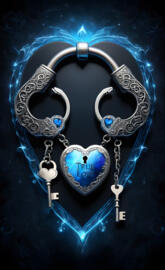 a blue and gold necklace