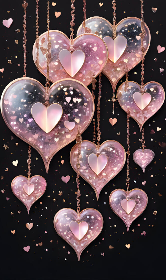 Valentines sparkle hearts