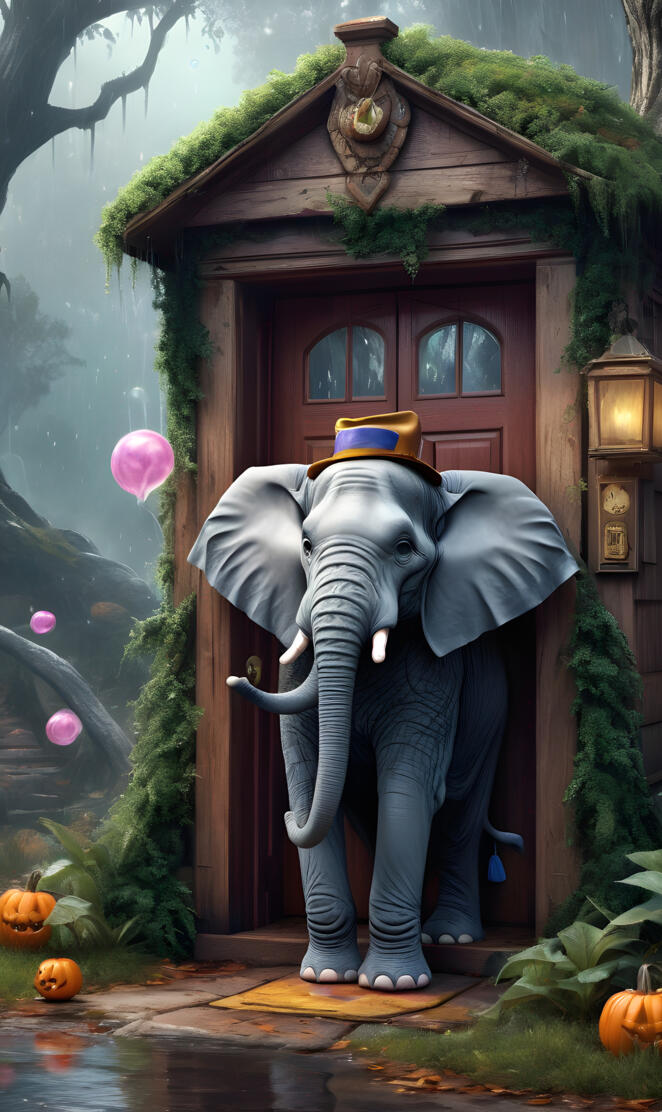 a statue of an elephant in a doorway