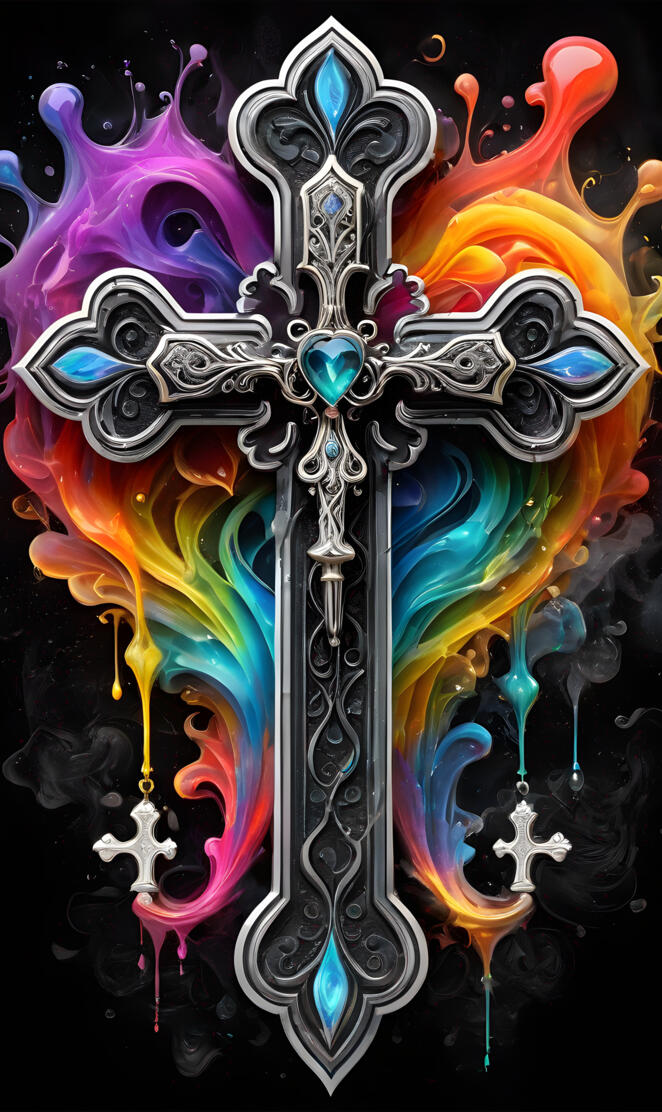 a colorful mask with a black background