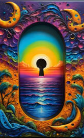 colorful keyhole