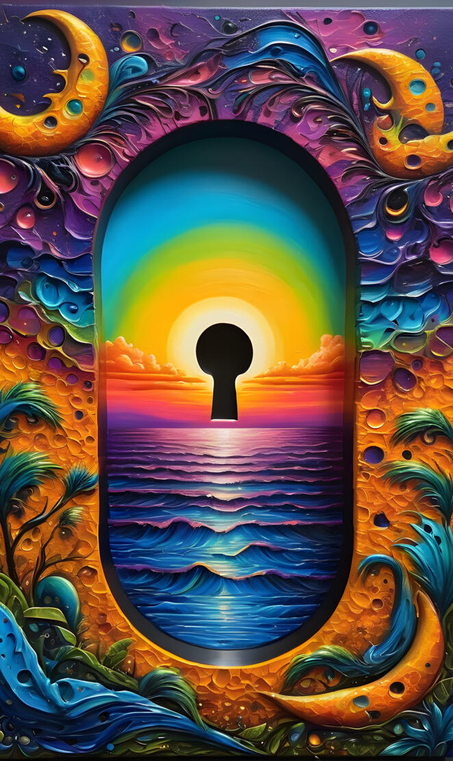 colorful keyhole