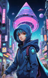 Kei Toume wearing a purple helmet and a blue jacket