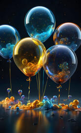 colorful oil slick balloons