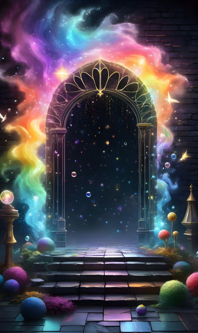 a large arch with lights