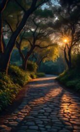 A path with trees on either side