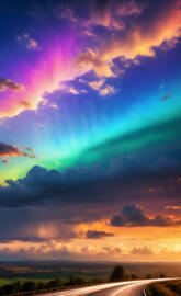 a road with clouds above it