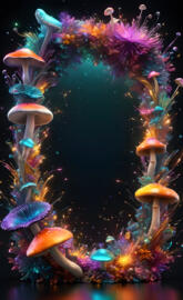 dynamic pastels mushroom frame