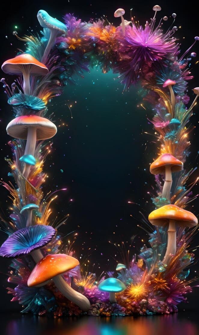 dynamic pastels mushroom frame