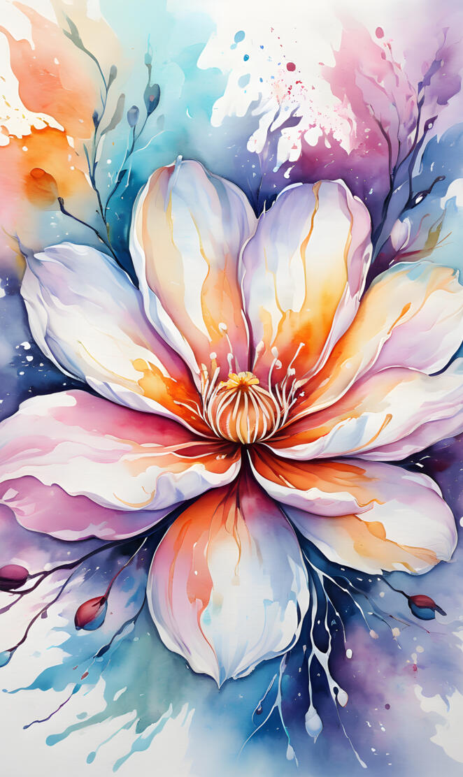 Watercolor Rendering of a Blossom