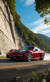 Crimson Comet: A Porsche Cayman GTS in Motion