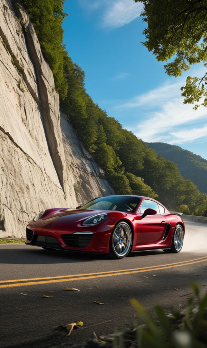 Crimson Comet: A Porsche Cayman GTS in Motion