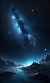 a snowy mountain range at night