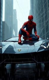 SPIDER MAN CHILL ON A LAMBORGHINI