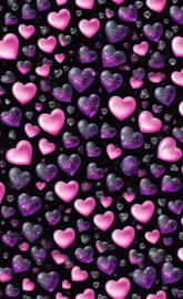 pink & purple & blue hearts 2