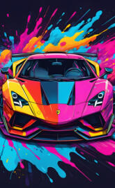 Supercar drifting painting