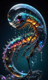 creepy translucent alien baby