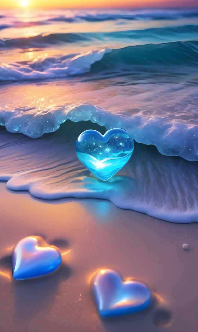 blue surf heart