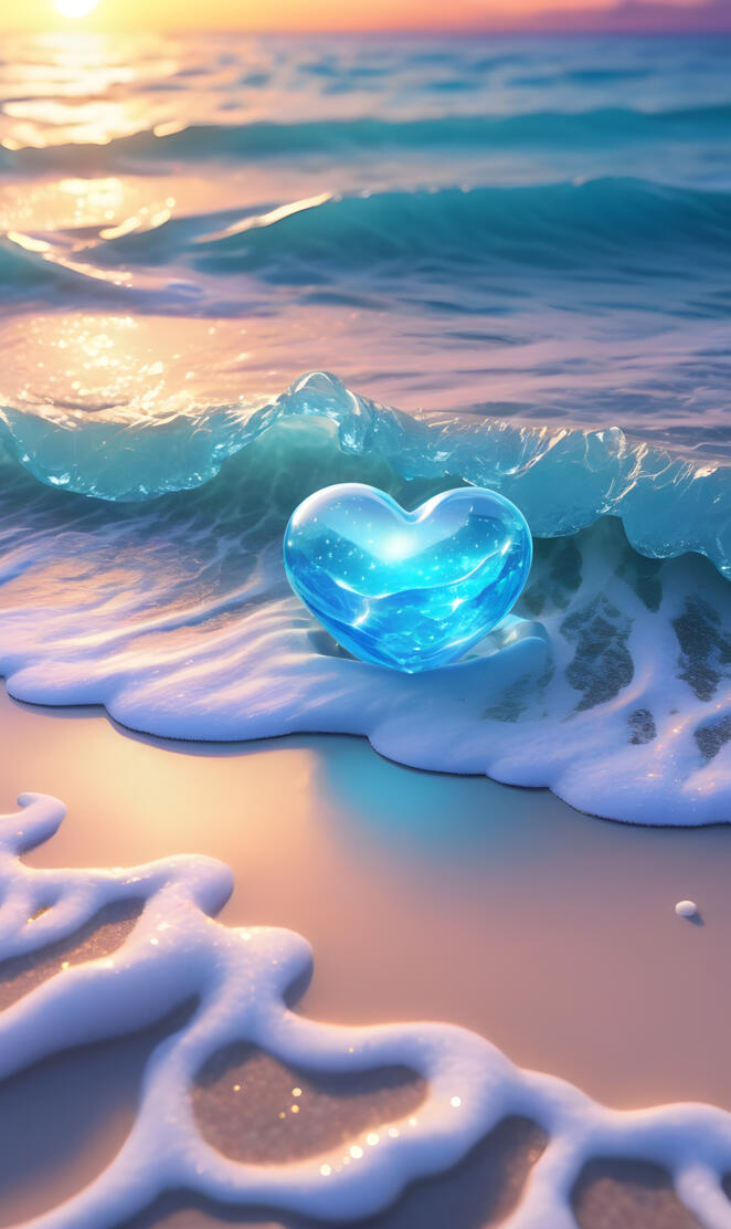 blue surf heart