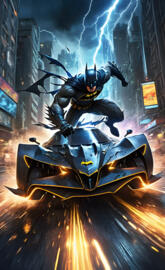 Batman and batmobile
