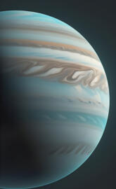 Visual representation of Jupiter showcasing its iconic bands and color