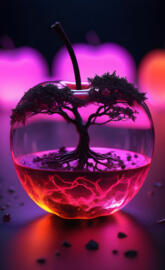 a glass of liquid with a splash