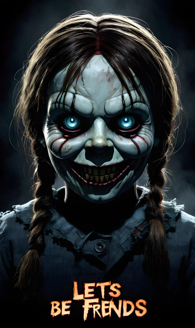 a person with a scary face