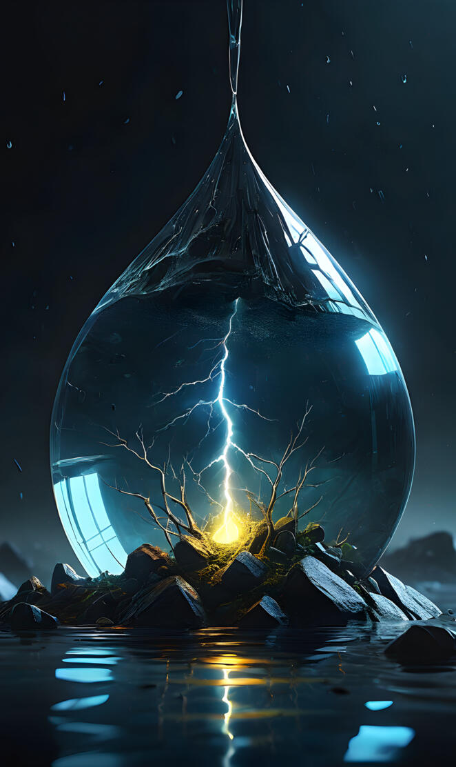 a large ice cave with a fire inside