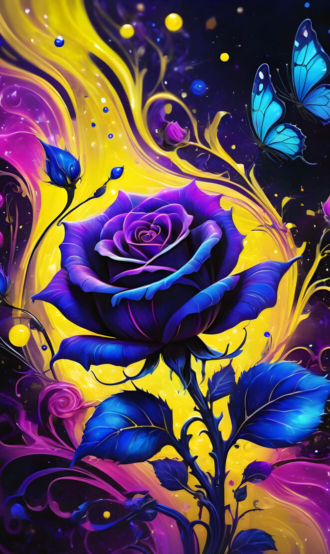 purple n blue rose