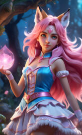 Cute Rosa Fox magician Girl