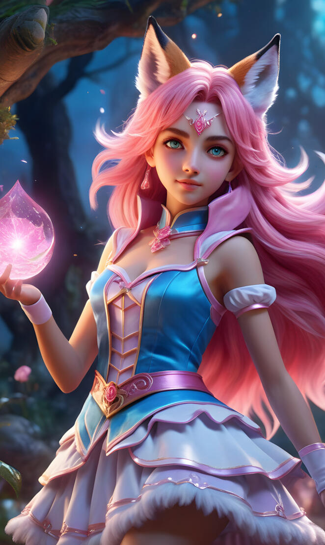 Cute Rosa Fox magician Girl