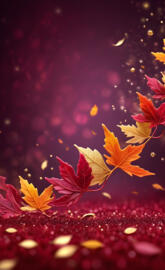 a group of colorful leaves