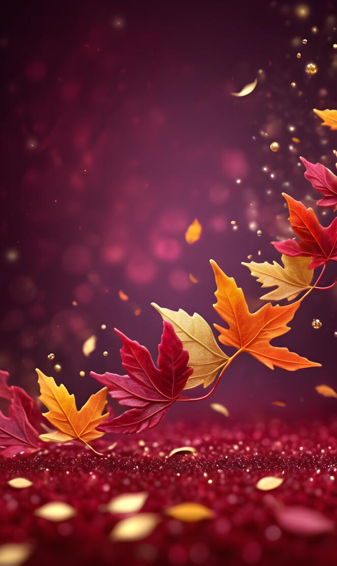 a group of colorful leaves