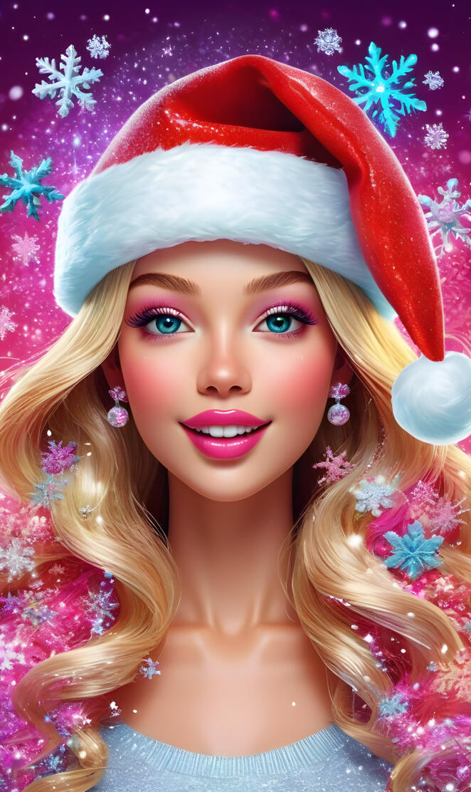 Santa Barbie Smiling