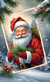 a christmas tree with a santa clause