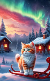 kitten cabin northern lights