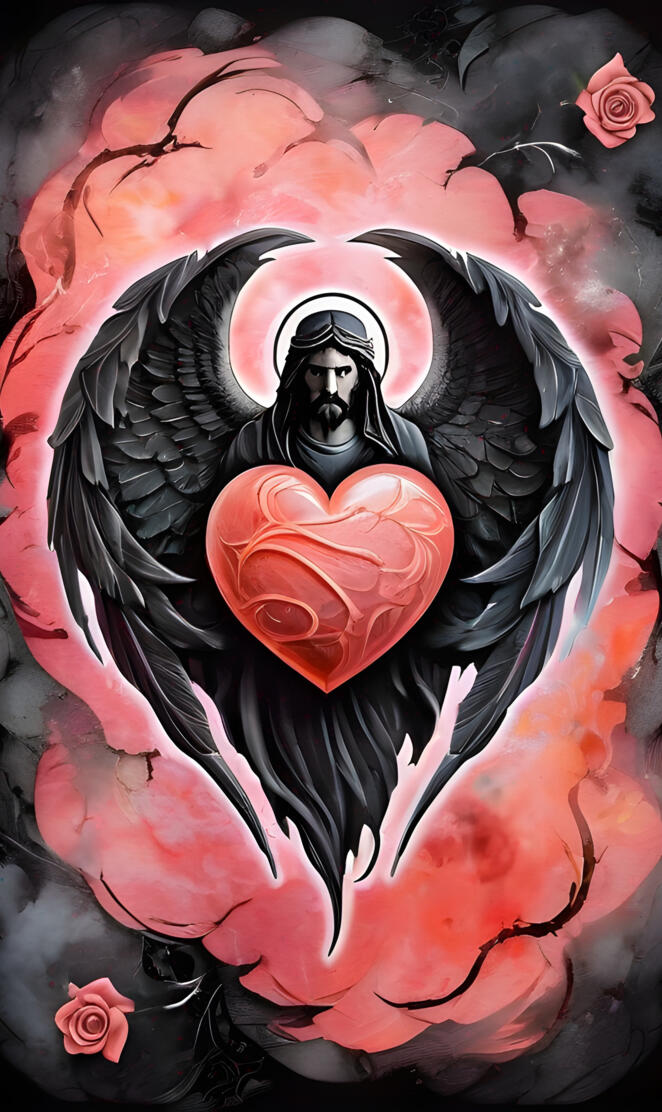 a red and black tattoo