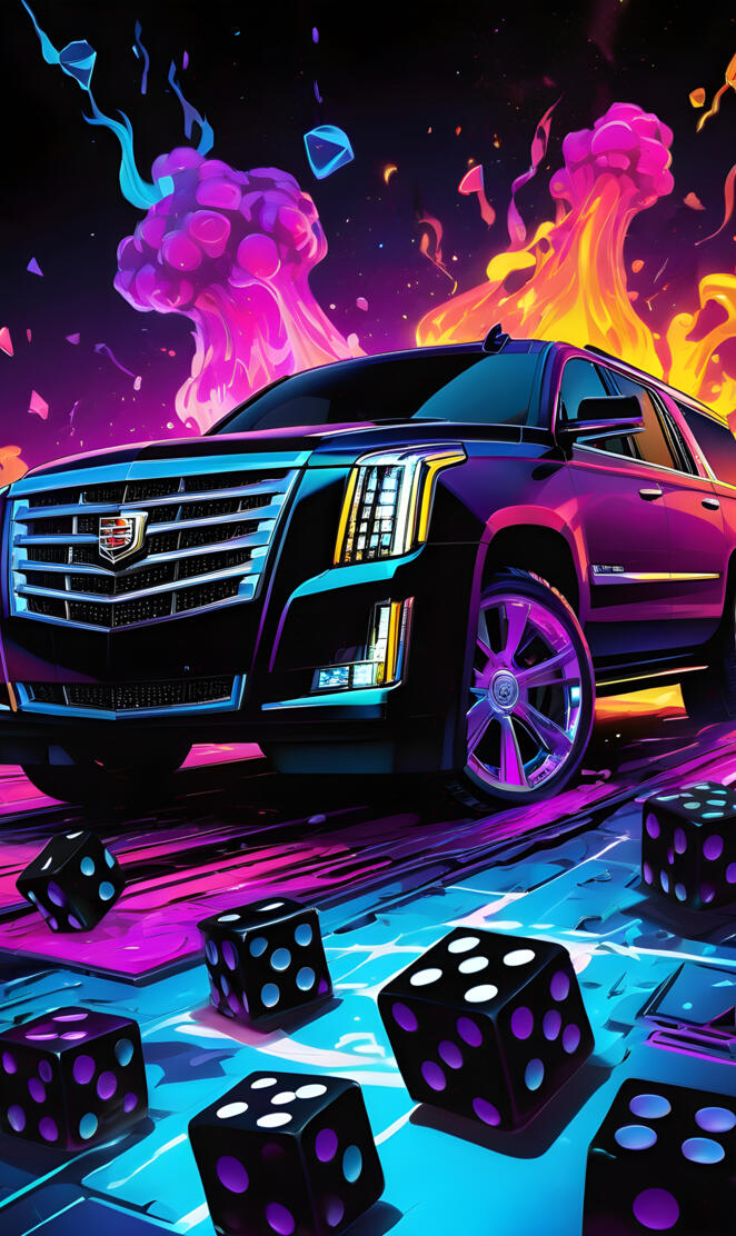 a car with a cartoon design on it