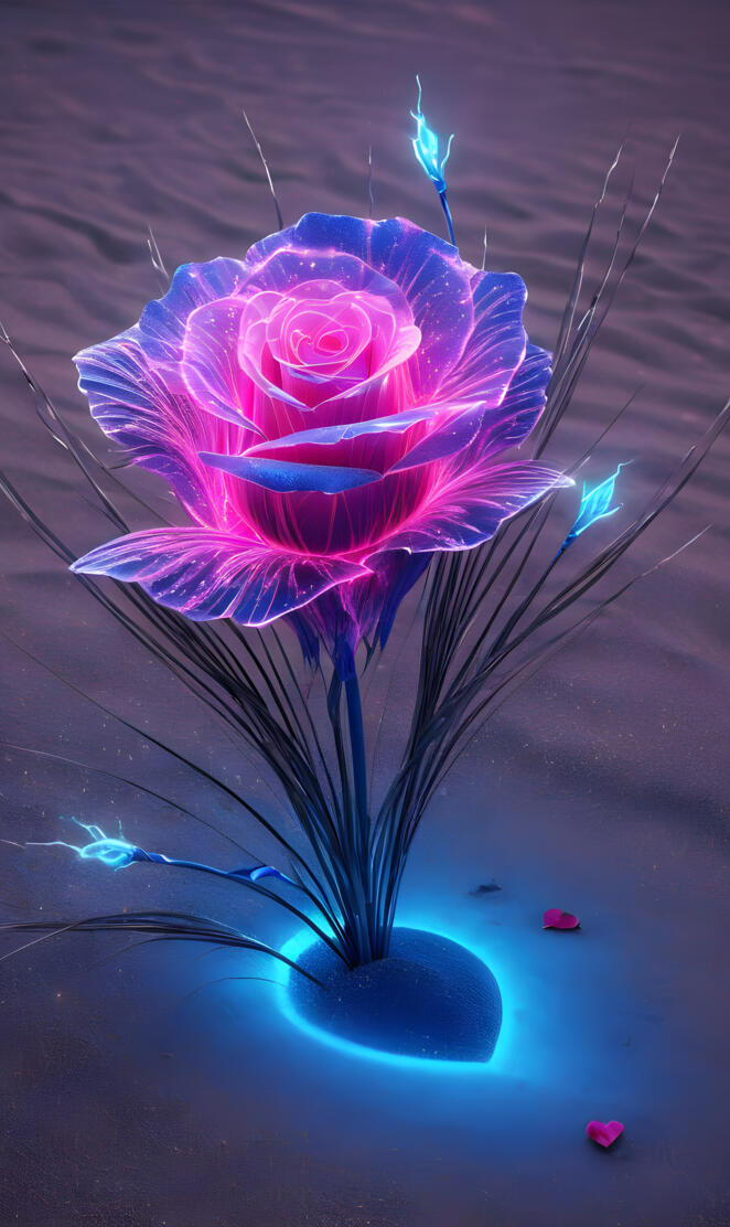 a rose in a glass vase