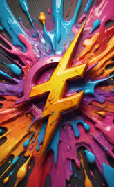 Colorful variation of flash symbol 3