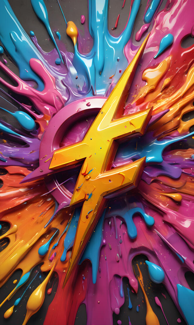 Colorful variation of flash symbol 3