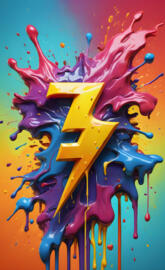 Colorful variation of flash symbol 2