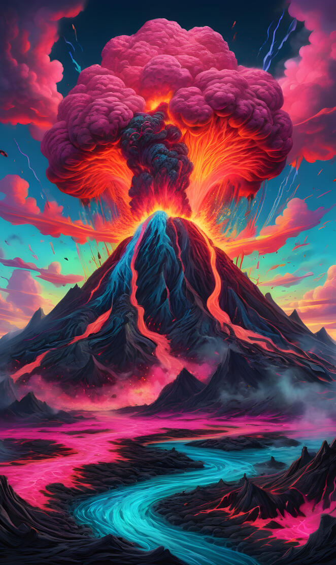 volcano, lava, amazing