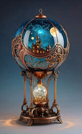 a blue and gold helmet