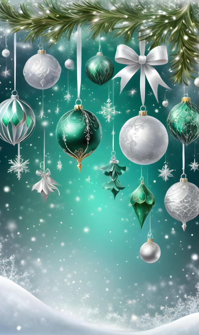 silvery green and white