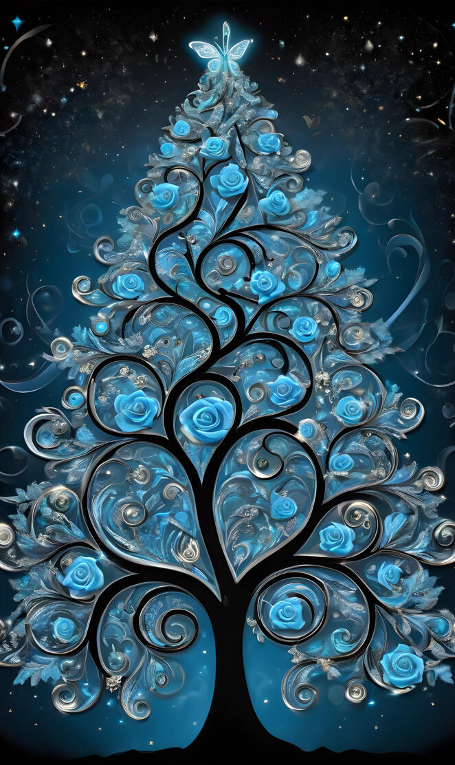 Blue Rose Christmas tree 🎄